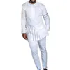 Costumes pour hommes 2PC Dashiki Kaftan Luxe Vêtements traditionnels africains Costumes complets élégants Ensembles de pantalons masculins pour habiller une tenue autochtone ethnique