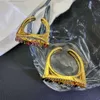 Projektant Pierścień Miao Miao Family Dopamine Kolorowa cyrkon List Olej List Otwarty Pierścień Słodki i modny pierścień palca wskazującego z zindywidualizowanym temperamentem