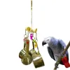 Speelgoed papegaai speelgoed roestvrij staal 4 potten string vogel kauwt toys pet benodigdheden kooi hanger decor vogelbenodigdheden