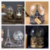 Boîtes Crystal Ball Music Box Ferris Wheel Tower Birthday Gifts Souglass Rainbow Glowing Snowflakes Home Decoration Desktop Ornement