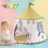 Leksak tält gård barn teepee tält hus 123*116 cm bärbar prinsessa slott närvarande för barn barn lek leksak tält födelsedag julklapp l240313