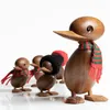 Pato Patito Madera para manualidades Figuras de animales Decoración de madera Accesorios para el hogar Sala de estar Navidad Adorno de escritorio nórdico danés 2304J