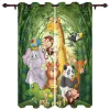 Rideaux Enfants Rideaux pour Salon Chambre Rideaux Animaux pour Enfants Garçons Fille Forêt Zoo Dessin Animé Jungle Fenêtre Traitement Drapé