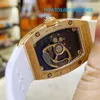 Ładne zegarki na nadgarstek Unisex Na rękę RM Watch RM007 Rose Gold Oryginalne Diamond Blue Lip Chronograph Treakpiece