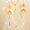 Suncatchers Suncatcher Sun and Moon Rainbow Crystal Sun Catcher fönster hängande dekor Suncatcher Crystal Home Garden Ornaments Outdoor Gift