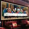 Qianzehui Diamond Embroidery Round Diamond The Last Supper Jesus Full Rhinestone 5D Diamond Målning Cross Stitch Needwork T200232N