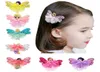 8 styles Girls Fairy Princess Lace sequins Hairpins White Butterfly Wings Hair Clips Cute Pretty baby hair accessory8017855