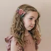 Haaraccessoires 1 Stuk Baby Meisjes Kunstbloem Clip Zoete Roze Bloemen Haarspelden Veilige Handgemaakte Clips Hoofddeksels Versieren