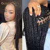 Synthetic Wigs Synthetic Wigs Lace Frontal Wigs Twist Braided Wigs For Black Women Box Braided Lace Front Wig Faux Wig Goddess Braids Synthetic Wigs ldd240313