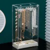 Clear Jewelry Display Stand Rotating Necklace Bracelet Holder Dustproof Storage Rack Show Bracket Dropship 240309