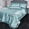 Comforters Set Washed Silk Summer Filt Four-Piece Set Summer Ice Silk Airtable Cover Cool Feeling Tencel Summer Då YQ240313