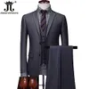 S-6XL Blazer Vest Pants High-End Brand Solid Color Formal Business Office Suit Three-Piece Set Brudgum Wedding Dress Party Party