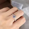 Cluster Rings Custom Solid 18K White Gold Women Ring Moissanite Diamonds 1 2 3 4 5 Oval Marquise Wedding Engagement Anniversary