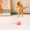 Brinquedos interativos para gatos USB elétrico inteligente rolando bola brinquedo gatos pet silicone automático girar mouse cauda gatinho teaser stick 240309