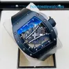 RM Watch Luxusuhr Schweizer Uhr Rm61-01 Automatische mechanische Uhrenserie Handbuch 50,23 * 42,7 mm Rm6101 Schwarze Keramik Weiße Spur