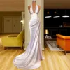 Graceful Evening Dresses Halter Mermaid Prom Gowns Sleeveless Rhinestone Custom Made Sweep Strain Party Dress Plus Size