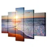 5 pezzi su tela pittura tramonto paesaggio marino spiaggia decorativa tela pittura murale immagini modulari dipinti ad olio senza cornice310k