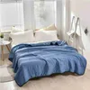 Ensembles de couettes Couette en coton de couleur unie Couette fraîche d'été Double Couette d'été Saison Couette fine simple et double noyau de couette lavable en machine YQ240313