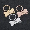 Personalized Pet Dog ID Tag Keychain Engraved Name For Cat Puppy Collar Pendant Keyring Bone Accessories Tag ID Card232r