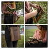 Portable Writers Messenger Wood Box Multi-Function Artist Tool and Brush Storage Box Retro Wooden Handmade Crossbody Postman Bag 240304