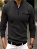 Primavera casual masculino wear vendendo europa e nos estados unidos rua masculino cor sólida manga longa camisa polo tamanho grande s 240326