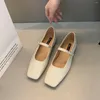 Sapatos casuais bailamos moda apartamentos 2024 design de marca dedo do pé quadrado mulheres ballet fivela cinta vestido feminino salto baixo mu