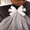 Bridal Veils Girl's Fairy Bow Veil Księżniczka Słodka urocza biała plama tiulowy klip ślubny małżeństwo