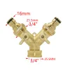 Наборы 1/4 дюйма, 2/4-ходовой разъем для садового крана, латунный 4/7, разветвитель садового шланга YType, соединитель для распределителя полива для уличного крана