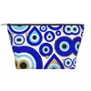 Cosmetic Bags Travel Evil Eye Pattern Geodes And Crystals Toiletry Bag Charm Geometric Makeup Organizer Beauty Storage Dopp Kit Case