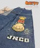 Jnco Y2K Men Odzież workowate dżinsy Hip Hop Harajuku American Vintage Streetwear Graphic