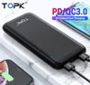 TOPK 10000 мАч Power Bank 18 Вт USB Type C Внешние аккумуляторы QC30 PD Двусторонняя быстрая зарядка Powerbank для Samsung Xiaomi3874610