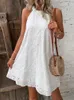 Femmes élégantes Mini robe été blanc sans manches robes courtes Femal fête pour femme vêtements élégants 2024 année 240308