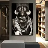 African Wall Art Primitive Tribal Women Canvas Painting Modern Home Decor Black Woman Pictures Print Decorative Paintings Mural286t