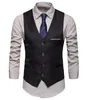 Costumes pour hommes gilet formel veste mâle couleur Pure sans manches costume tempérament solide hommes gilet pour fête