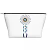 Borse per cosmetici Boho Chic Evil Eye Mandala Dream Catcher Borsa da toilette da viaggio per le donne Kit Dopp per trucco bohémien Hamsa Nazar