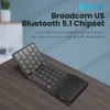 タッチパッド付きbow hebrewkorearussiaワイヤレス折りたたみキーボード充電可能な折りたたみ式bluetooth for tablet ipad 240309