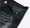 Jeans pour hommes mode marque hommes jean Biker Moto concepteur Patchwork mince Denim pantalon mâle pantalon décontracté fermeture éclair trou noir DSQ jean pour hommes L240313