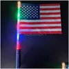 バナーフラグ20x30cmミニハンドウェービングフラグ米国独立記念日ledライトアップバナーガーデン装飾アメリカンドロップデリバリーホームガードDHLR9