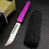 Jufule Purple Micro Bounty Hunter Knife D2高品質のスチールブレード材料航空航空アルミニウムキャンプ屋外ツールUT85 A07ギフト