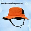 Breda randhattar surfar solhatt andningsbar UV -skydd med justerbar hakrem för utomhusfiske snabbt torrt