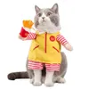 Zabawne kostiumy zwierzaka kelner cosplay rola grę garnitur ubrań Halloween świąteczne ubrania dla szczeniąt dla psów na cat260o
