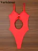 Swim wear S.XL Sexy 5 Color Cut Out Belly Ladies Swimsuits One Piece Swimsuit Womens High Legs Monokini Bathing Swimsuit V5366 aquatic sports 240311