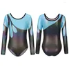 Stage Wear Girls' Dance Costumes Long Sleeved Sparkly Tumbling Gymnastics Clothing Fashion 5-12Y.