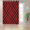 Cortinas retro janela diagonal tradicional vintage escocês tartan padrão listrado xadrez geométrico telha decoração da sala de estar