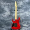 Rote E-Gitarre in klassischer Qualität, 6-saitiger Mahagonikorpus, massiv, im Lager