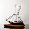 Decanter in vetro di cristallo di alta qualità regalo Bicchiere rotante a 360 gradi Separatore di vino da 1500 ml Bottiglia di vino champagne whisky per bar di famiglia 240304