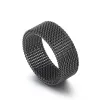 Hot Sale Mesh Band 14K Gold Ring For Men Women Modern Simple Deformable Comfort Finger Rings Gold Color Couple Jewelry