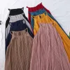 エレガンスノースリーブホルターベストドレススカート夏のバックレスロングプリーツホリデードレスファッション