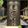 Wall Stickers New Bearbrick Wall Sticker Acrylic Bear Brick Mirror Cartoon Block Bedroom Living Room Home Drop Delivery Home Garden Ho Dhofa