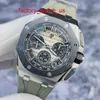 AP Elegance Watch Boş zaman izle Kraliyet meşe açık deniz 26420so füme çöl sarı seramik halka hassas çelik malzeme zamanlama fonksiyonu erkek izle 43mm tam set